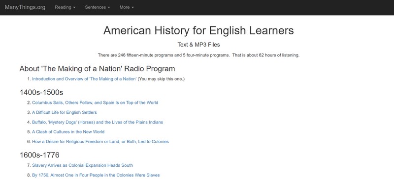 Học tiếng Anh online trên website American Stories for English Learners