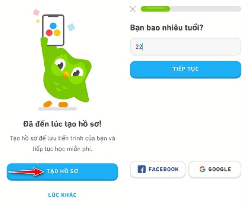 Hướng dẫn học Tiếng Anh online tại app Duolingo