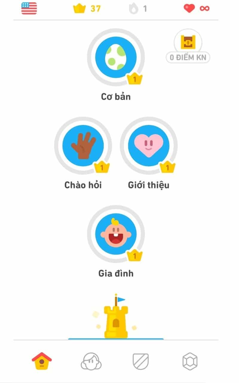 Hướng dẫn học Tiếng Anh online cùng app Duolingo